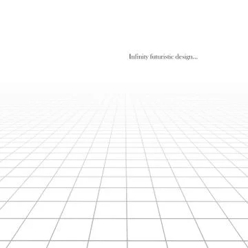 Vector abstract futuristic background with vision perspective. White grid tile 스톡 일러스트