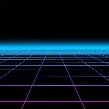 Vector abstract futuristic background with vision perspective. Retro design - 스톡 일러스트