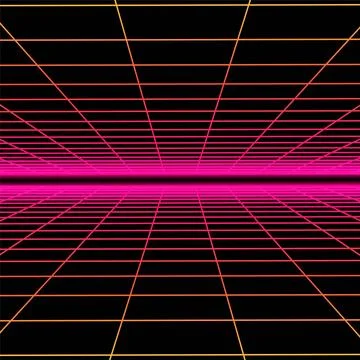 Vector abstract futuristic background with vision perspective. Retro design - 스톡 일러스트