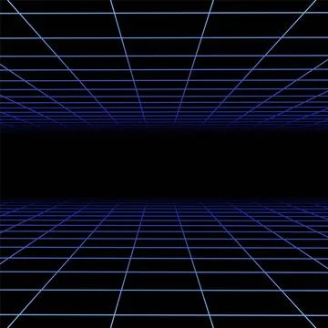 Vector abstract futuristic dark background with vision perspective. Retro design 스톡 일러스트