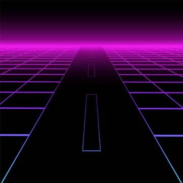 Vector abstract futuristic dark background with vision perspective. Retro design 스톡 일러스트