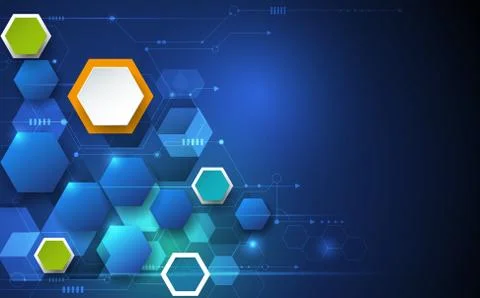 Vector abstract futuristic on dark blue color background Stock Illustration