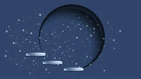 Vector. Abstract gentle magical blue background in pastel colors, fireflies. Stock Illustration