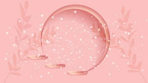 Vector. Abstract gentle magical pink background in pastel colors, fireflies. Stock Illustration