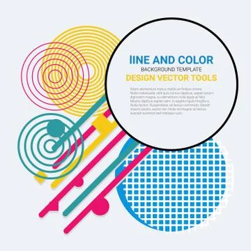 Vector of abstract geometric background with circles, triangles, lines Illustrazione stock