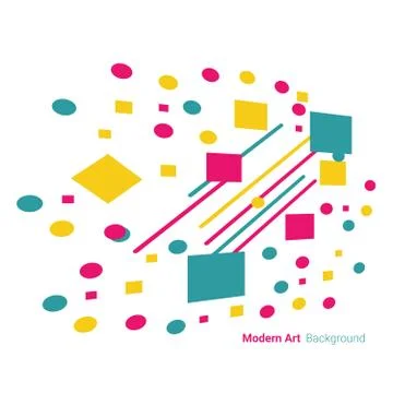 Vector of abstract geometric background with circles, triangles, lines Stock Illustration