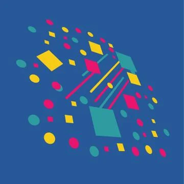 Vector of abstract geometric background with circles, triangles, lines Stock Illustration