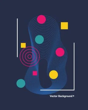 Vector of abstract geometric background with circles, triangles, lines Stock Illustration