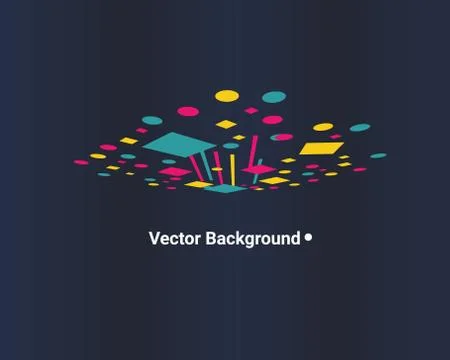 Vector of abstract geometric background with circles, triangles, lines Stock Illustration