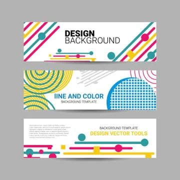 Vector of abstract geometric background with circles, triangles, lines Stock Illustration