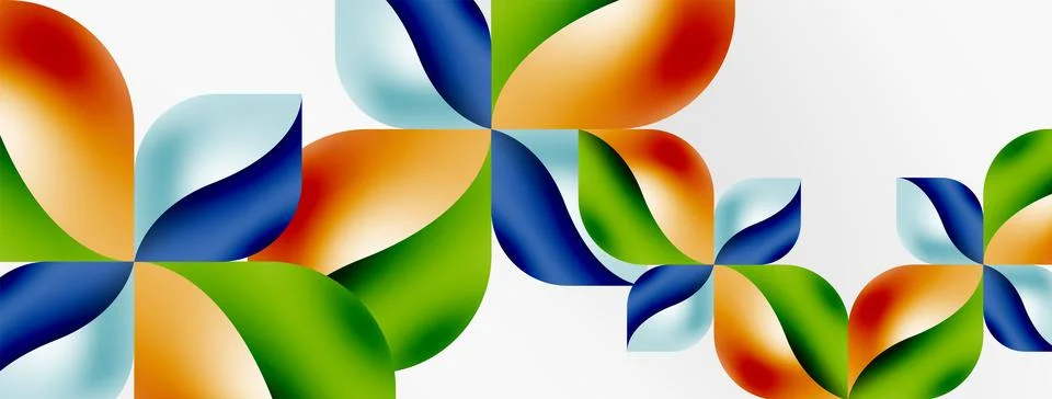 Vector abstract geometric background. Techno flower petals concept. Wallpaper or Stock Illustration