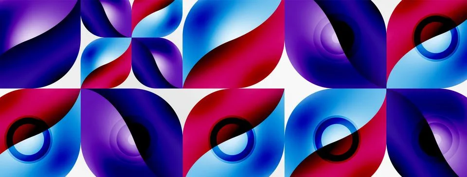 Vector abstract geometric background. Techno flower petals concept. Wallpaper or Stock-Illustration