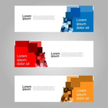 Vector abstract geometric banner web template. Stock Illustration