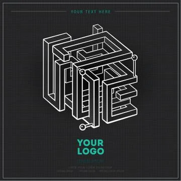 Vector abstract geometric figure cube logo design 스톡 일러스트