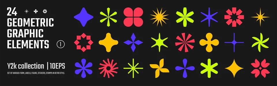 Vector abstract geometric graphic elements for design, Collection of variou.. Illustrazione stock