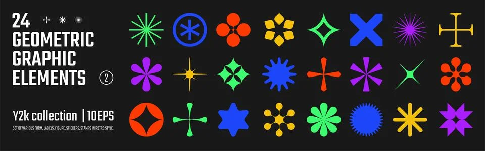 Vector abstract geometric graphic elements for design, Collection of variou.. Stock Illustration