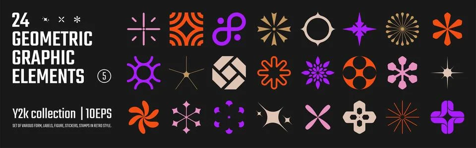 Vector abstract geometric graphic elements for design, Collection of variou.. Stock Illustration