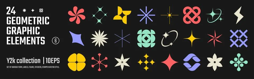 Vector abstract geometric graphic elements for design, Collection of variou.. Stock Illustration