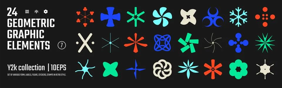 Vector abstract geometric graphic elements for design, Collection of variou.. Stock Illustration