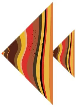 Vector abstract geometric image of a striped fish. Illustrazione stock