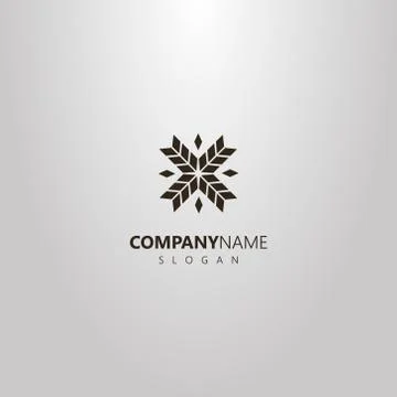Vector abstract geometric logo of flower folk ornament element Stock-Illustration