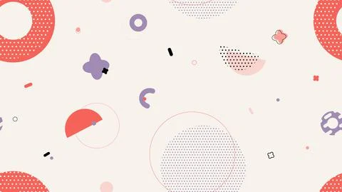 Vector Abstract Geometric Memphis Minimal in Pastel seamless pattern background Illustrazione stock