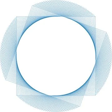 Vector abstract geometric picture. Blue line flower Stock Illustration