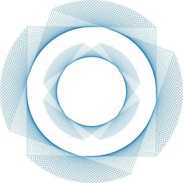 Vector abstract geometric picture. Blue line flower Stock Illustration