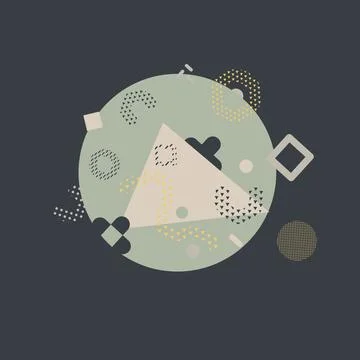 Vector Abstract Geometric Print in Dusty Warm Colors seamless pattern background Stock Illustration