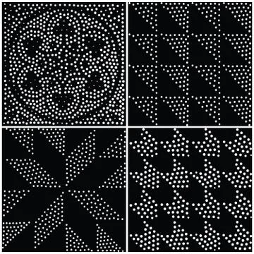 Vector abstract geometric seamless pattern. Repeating gradation in black and  Stock Illustration