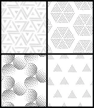 Vector abstract geometric seamless pattern. Repeating gradation in black and  Stock Illustration