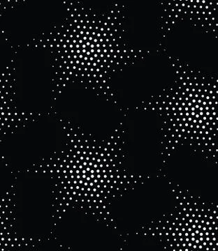 Vector abstract geometric seamless pattern. Repeating stars gradation in blac Stock Illustration
