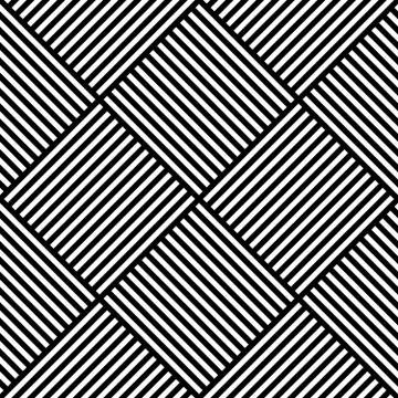 Vector abstract geometric seamless pattern. Weaving textile fabric with black Stock Illustration