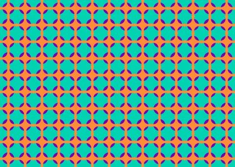 Vector abstract geometric seamless pattern. Orange blue and green colors Illustrazione stock