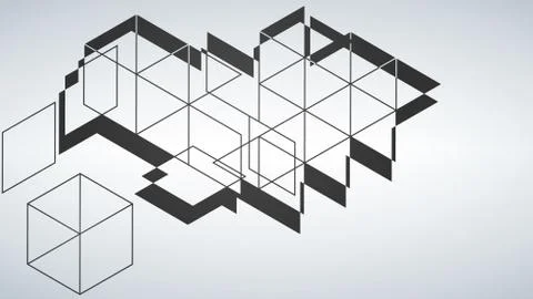 Vector Abstract geometric shape from gray diagonal romb. Vector illustration. Stock Illustration