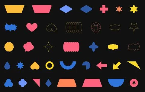Vector Abstract geometric Shapes and colorful collection banner designs Stock Illustration