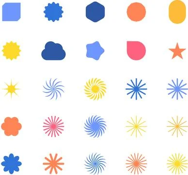 Vector Abstract geometric Shapes and colorful collection of banner designs. Stock Illustration