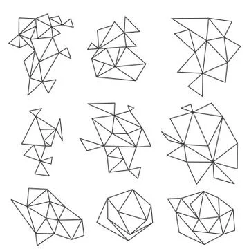 Vector Abstract Geometric Shapes Set on white background Stock Illustration