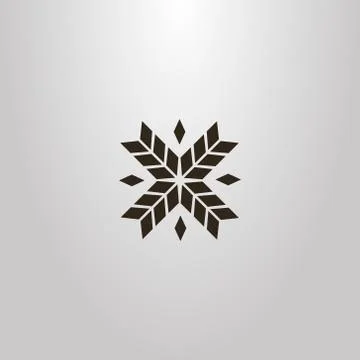 Vector abstract geometric sign of flower folk ornament element Illustrazione stock