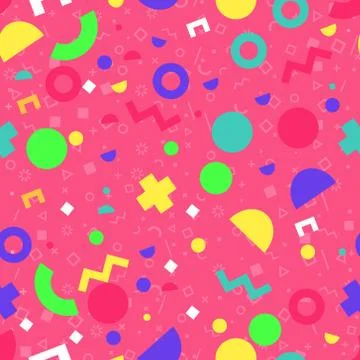 Vector abstract geometry seamless pattern 90s vibe 库存插图