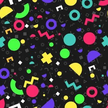 Vector abstract geometry seamless pattern 90s vibe 스톡 일러스트