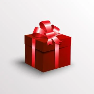 Vector abstract gift box with red ribbon Illustrazione stock