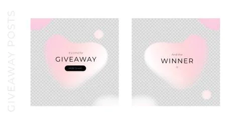 Vector abstract giveaways post template set. Stock Illustration