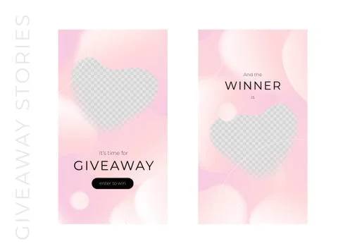 Vector abstract giveaways post template set. Illustrazione stock