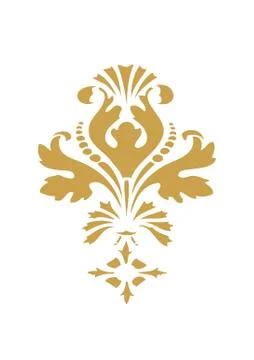 Vector abstract gold flower element design isolated Stock Illustration