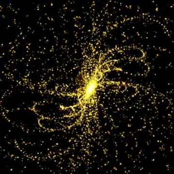 Vector abstract gold glitter particle swirls Stock Illustration