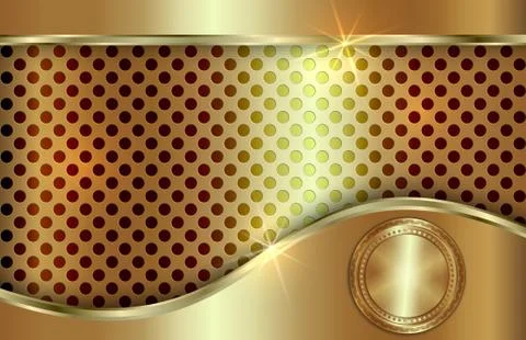Vector abstract golden background  with curve in tabloid format Stock Illustration