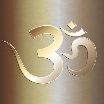 Vector abstract golden background with om mantra Stock Illustration