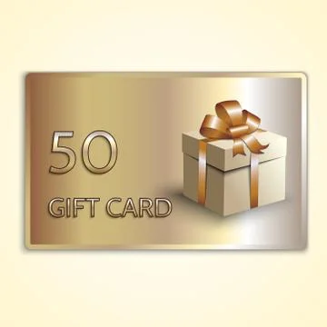 Vector abstract golden gift card with box Stock Illustration