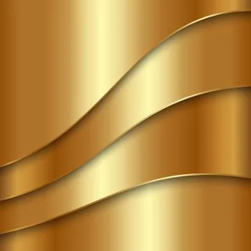 Vector abstract golden metallic background with curves Stock Illustration